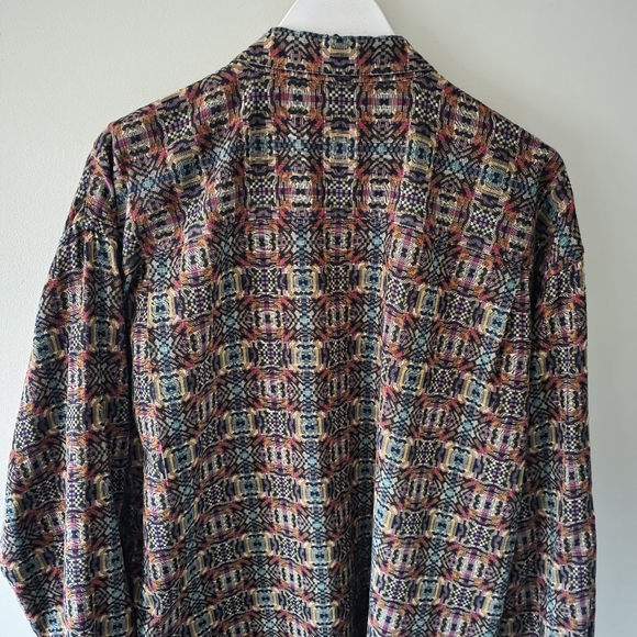 NWOT Jhane Barnes XL Vintage 90s Dadcore Retro Jacquard Artsy Button Down Shirt - Picture 13 of 16